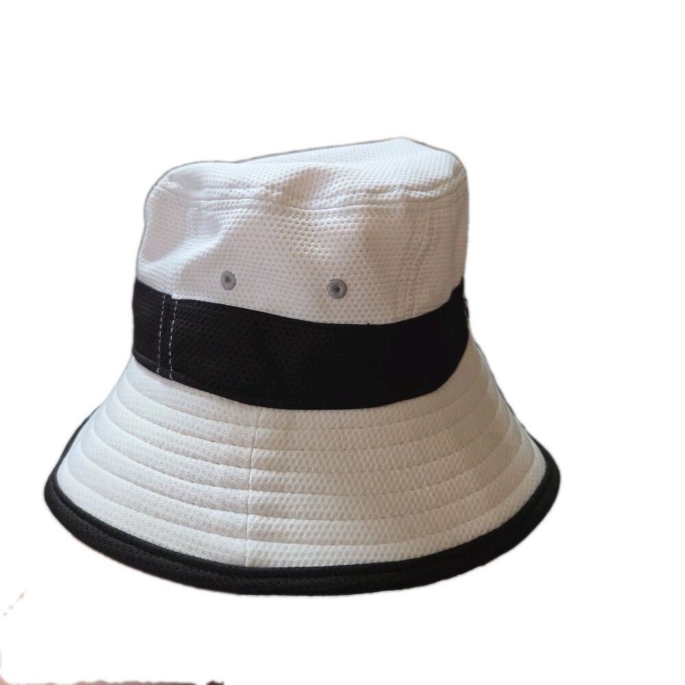 New Era Las Angeles Raiders Bucket Hat White Black NFL One Size Performance GUC - Picture 4 of 8